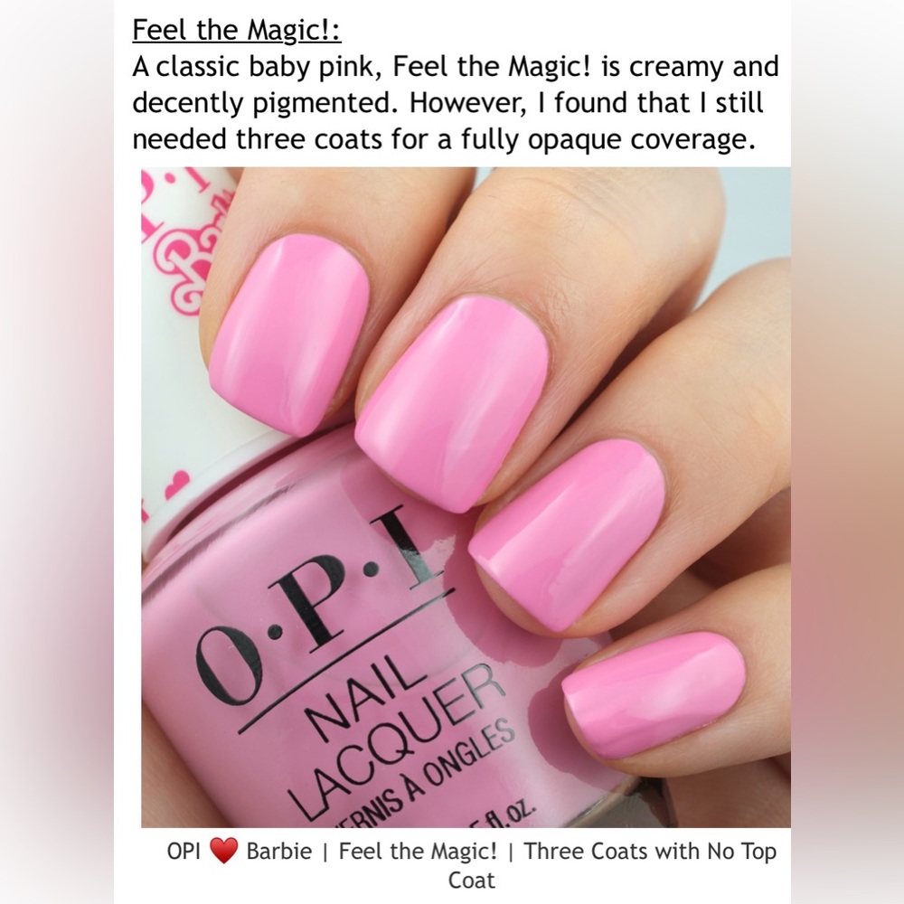 NEW Barbie X OPI Feel the Magic! Vibrant Pink Full Size